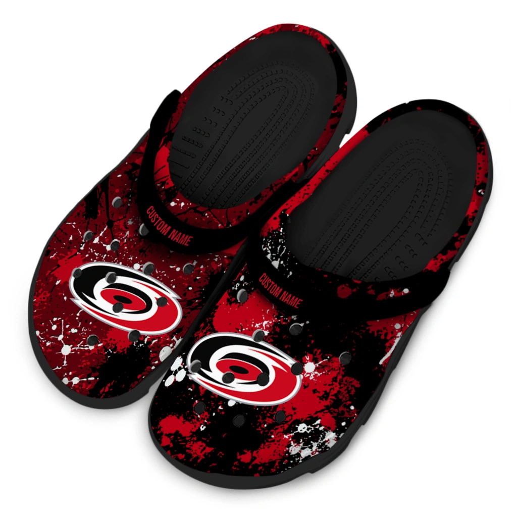 carolina-hurricanes-clog-customized-splatter-splash-red-black-latest-model.webp