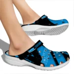 Carolina Panthers Clogs – Personalized Checkered Streaks Blue Black 1