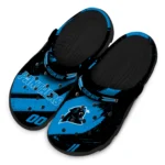 Carolina Panthers Clogs – Custom Circuit Geometry Blue Black 1