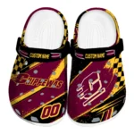 Central Michigan Chippewas Clogs - Customized Checkered Streaks Maroon Black 1 central-michigan-chippewas-clog-customized-checkered-streaks-maroon-black-best-selling.webp