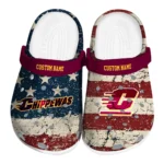 Central Michigan Chippewas Clogs - Personalized Distressed Stripes Maroon Red Blue 1 central-michigan-chippewas-clog-personalized-distressed-stripes-maroon-red-blue-best-selling.webp