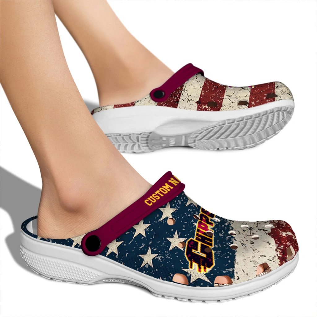 central-michigan-chippewas-clog-personalized-distressed-stripes-maroon-red-blue-fashion-forward.webp