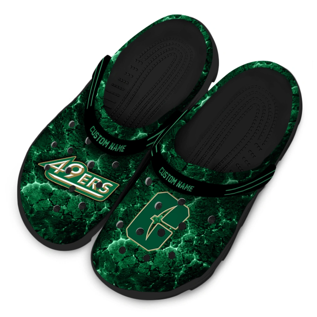 charlotte-49ers-clog-custom-cracked-energy-green-black-latest-model.webp