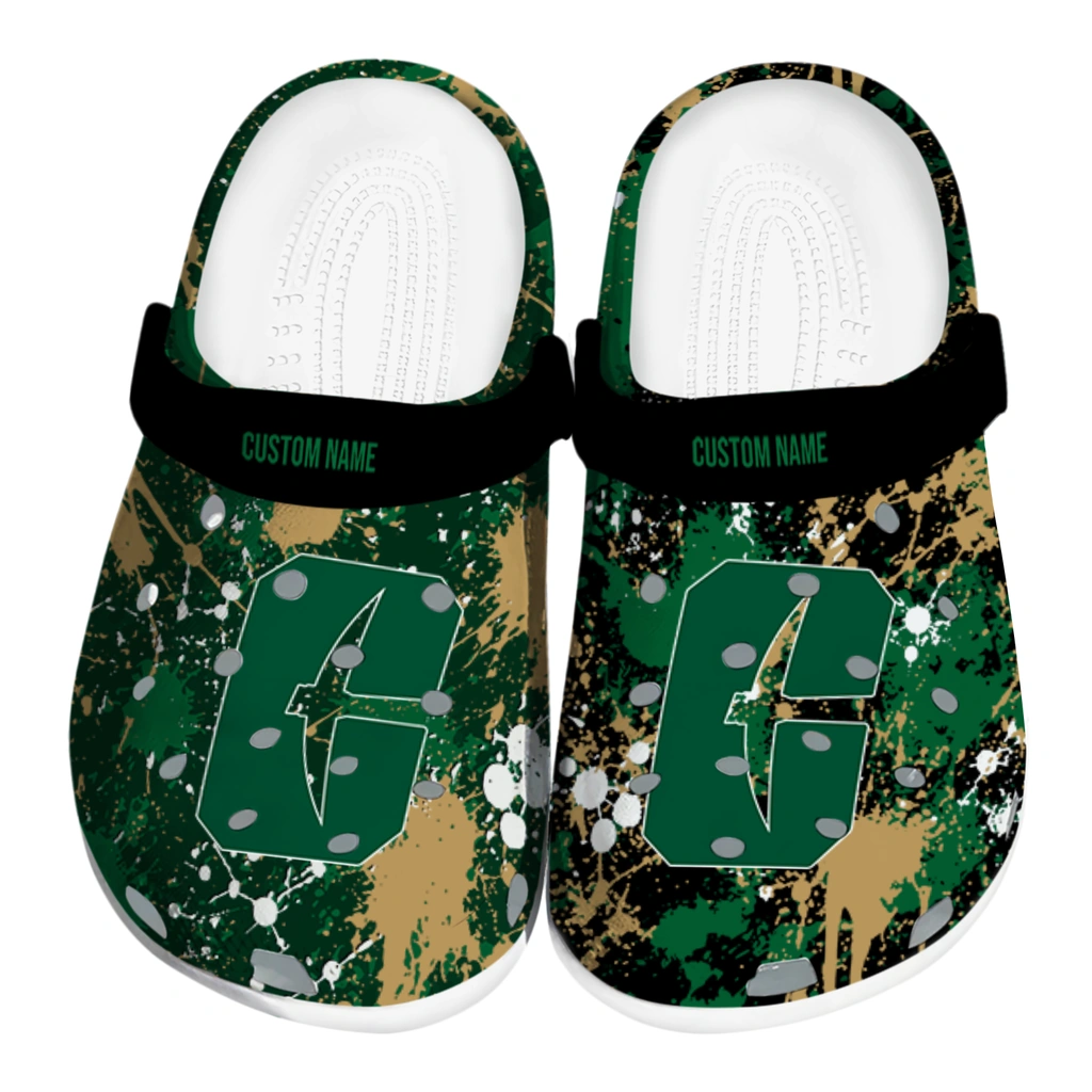charlotte-49ers-clog-custom-splatter-splash-green-black-best-selling.webp charlotte 49ers clog custom splatter splash green black best selling