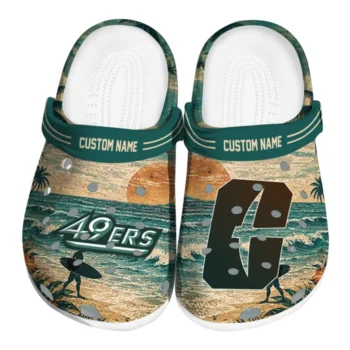 Charlotte 49ers Clogs - Custom Wave Scene Fir Green