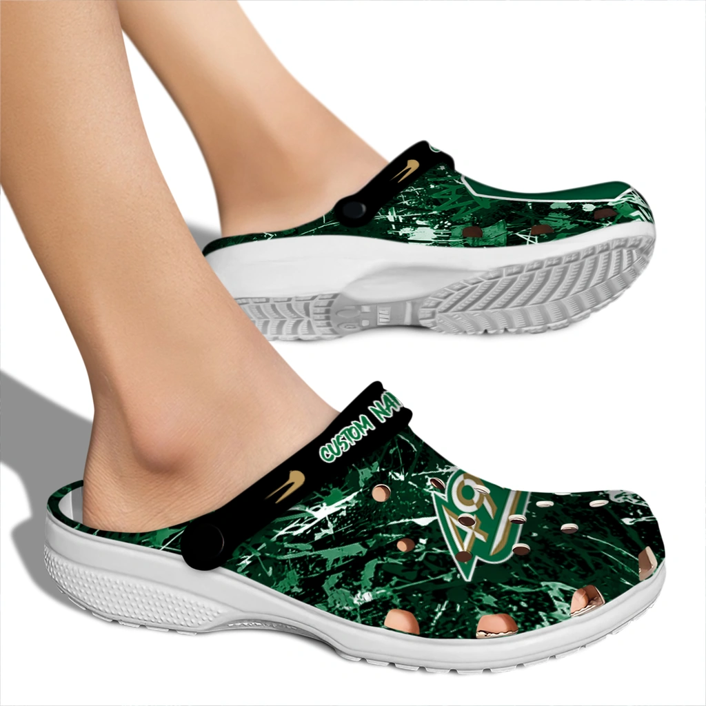 charlotte-49ers-clog-customized-graffiti-burst-green-black-fashion-forward.webp