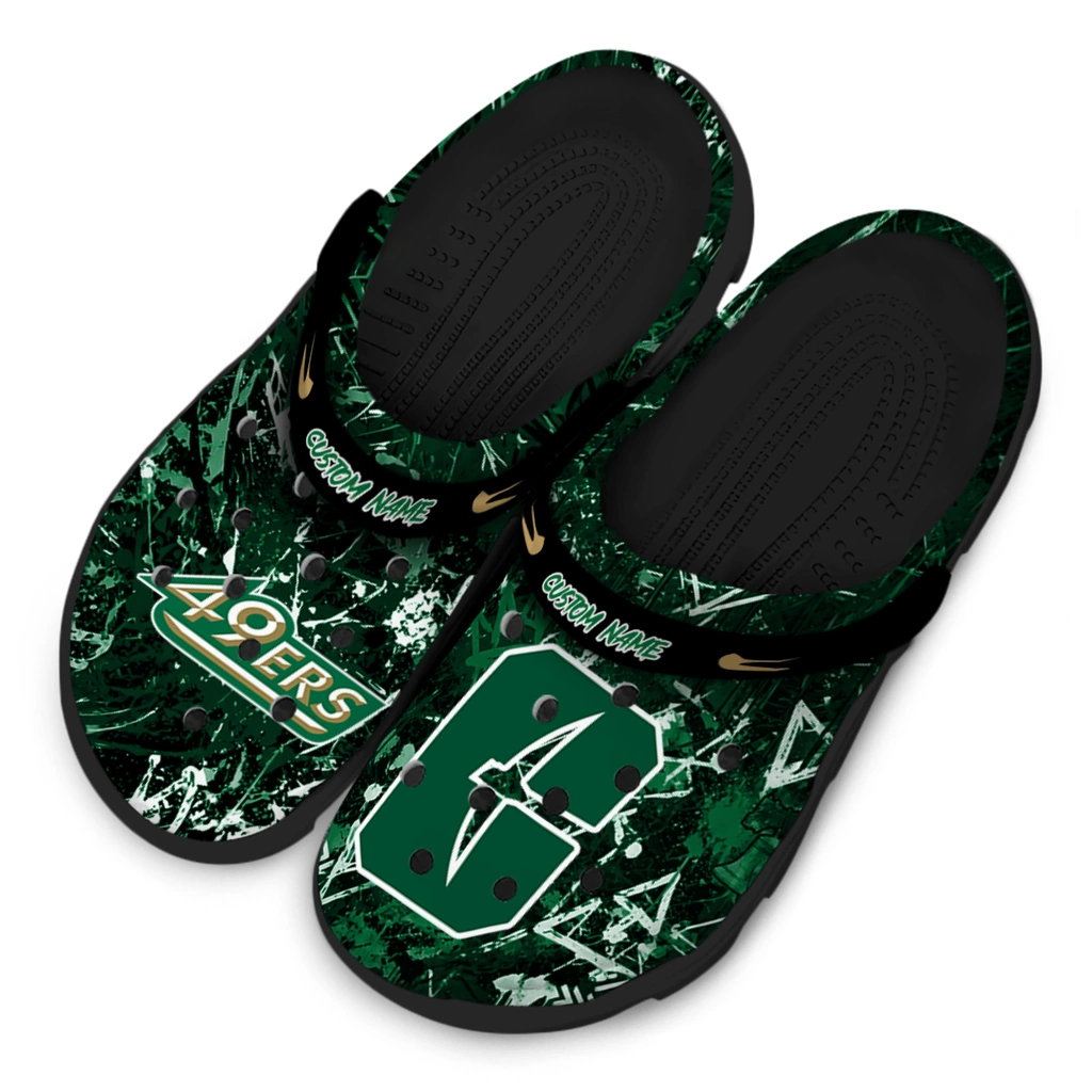 charlotte-49ers-clog-customized-graffiti-burst-green-black-latest-model.webp