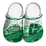 Charlotte 49ers Clogs - Customized Wave Swirl Green White 1 charlotte-49ers-clog-customized-wave-swirl-green-white-best-selling.webp