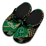 Charlotte 49ers Clogs – Customized Checkered Streaks Green Black 1