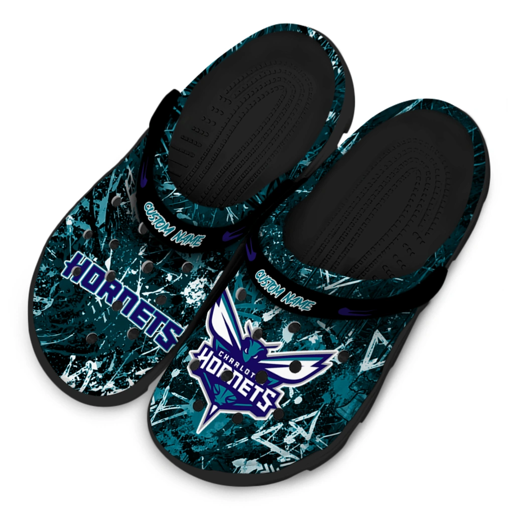 charlotte-hornets-clog-custom-graffiti-burst-teal-black-latest-model.webp