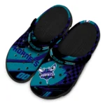 Charlotte Hornets Clogs – Customized Circuit Geometry Teal Black 1