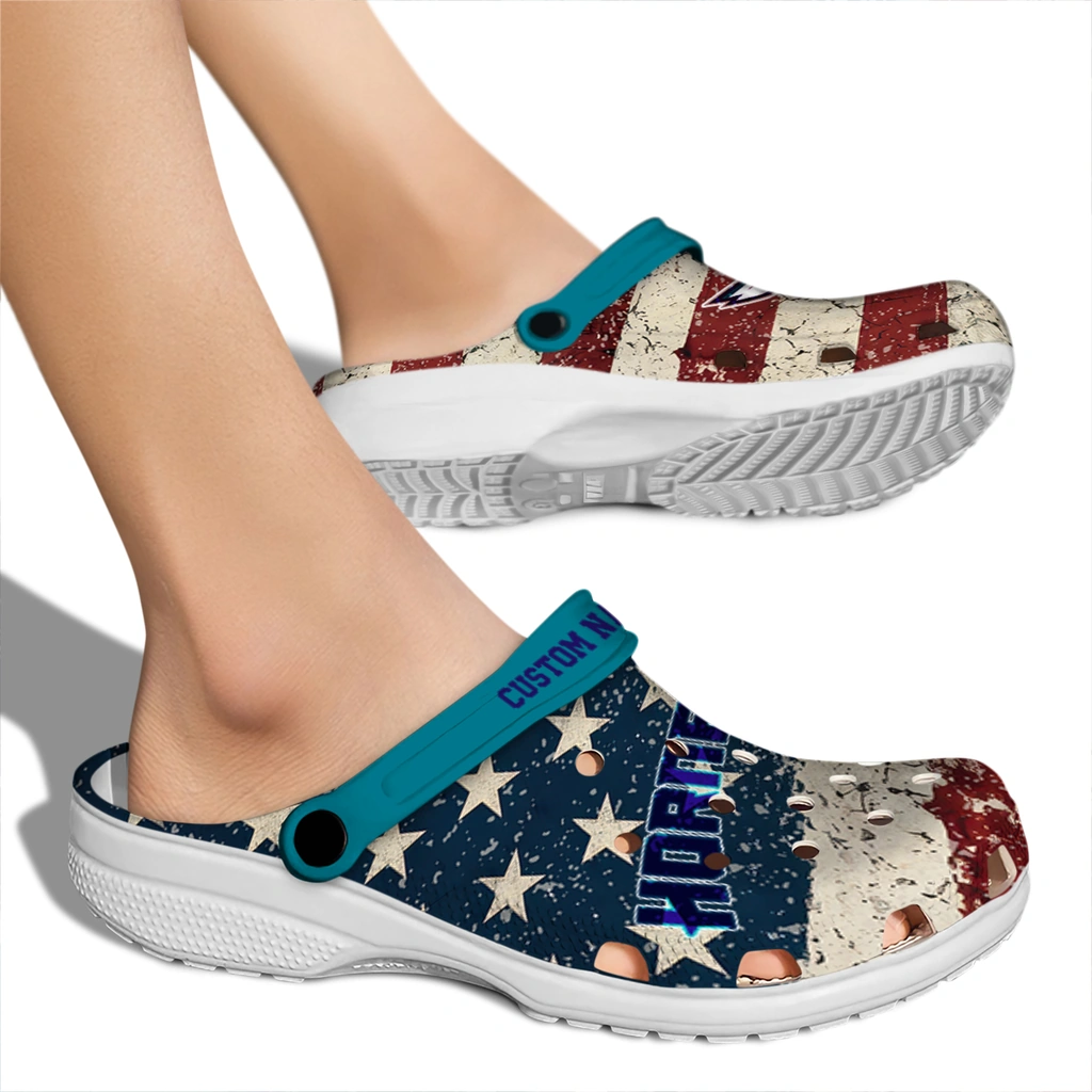 charlotte-hornets-clog-customized-distressed-stripes-teal-red-blue-fashion-forward.webp