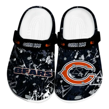 Chicago Bears Clogs - Custom Graffiti Burst Blue Black