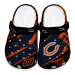 Chicago Bears Clogs - Custom Checkered Streaks Blue Black 1 Chicago Bears Clogs – Custom Checkered Streaks Blue Black 1