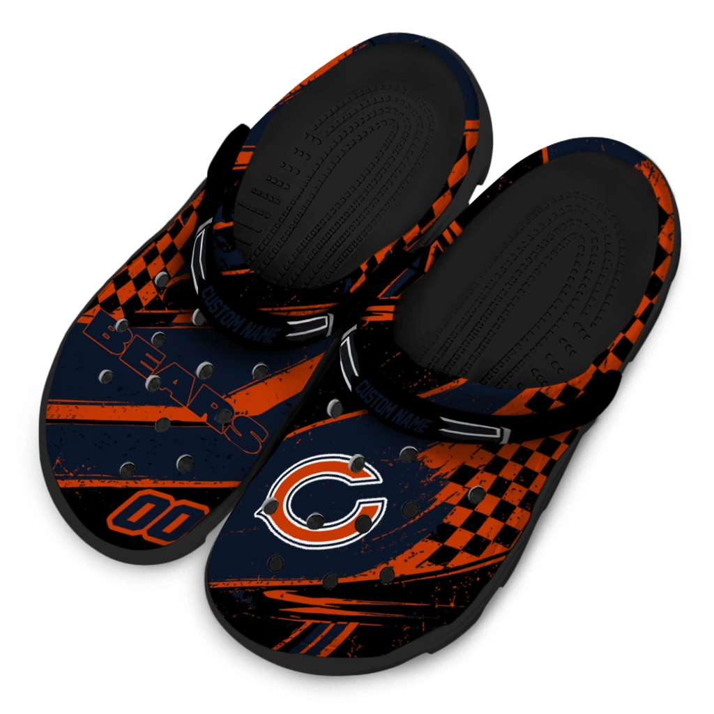 Chicago Bears Clogs - Customized Circuit Geometry Blue Black 4