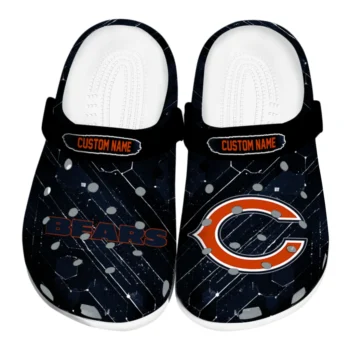Chicago Bears Clogs - Customized Circuit Geometry Blue Black