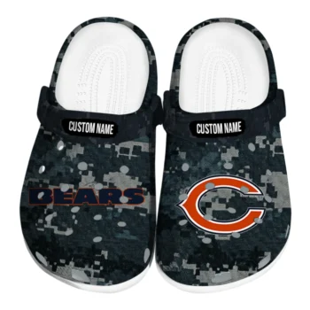 Chicago Bears Clogs - Customized Digital Camo Blue