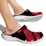 Chicago Blackhawks Clogs – Customized Circuit Geometry Red Black 1