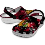 chicago-blackhawks-clog-personalized-splatter-splash-red-black-best-selling.webp