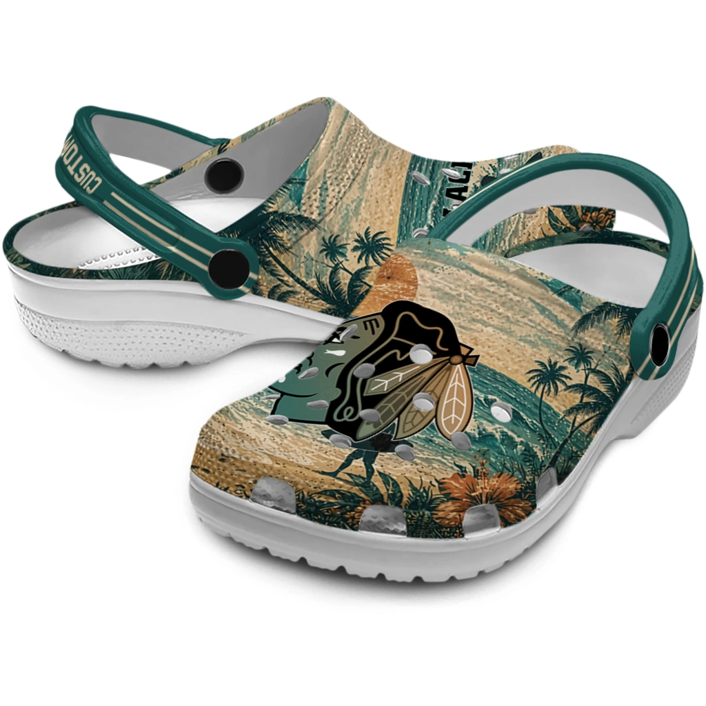 chicago-blackhawks-clog-personalized-wave-scene-fir-green-high-quality.webp