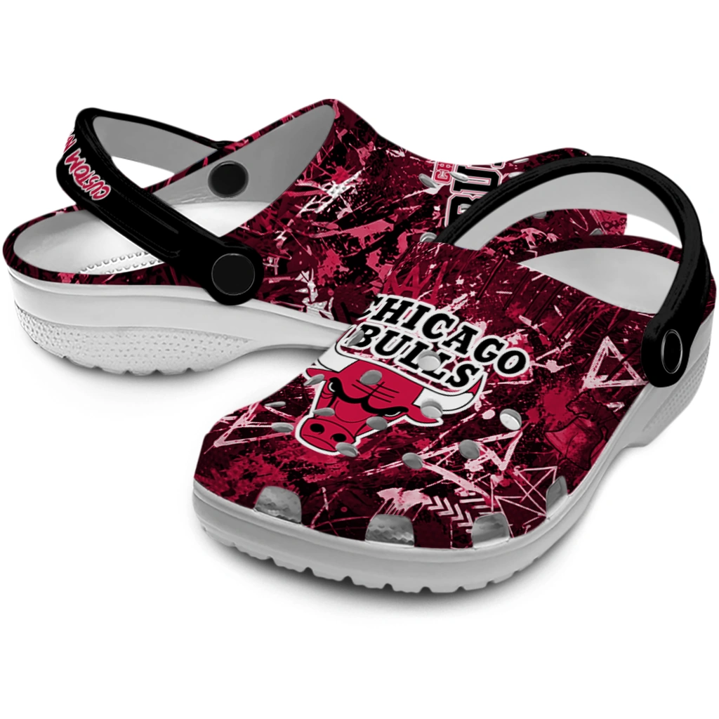 chicago-bulls-clog-customized-graffiti-burst-red-black-high-quality.webp