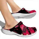 Chicago Bulls Clogs – Customized Checkered Streaks Red Black 1