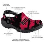 Chicago Bulls Clogs – Customized Checkered Streaks Red Black 1