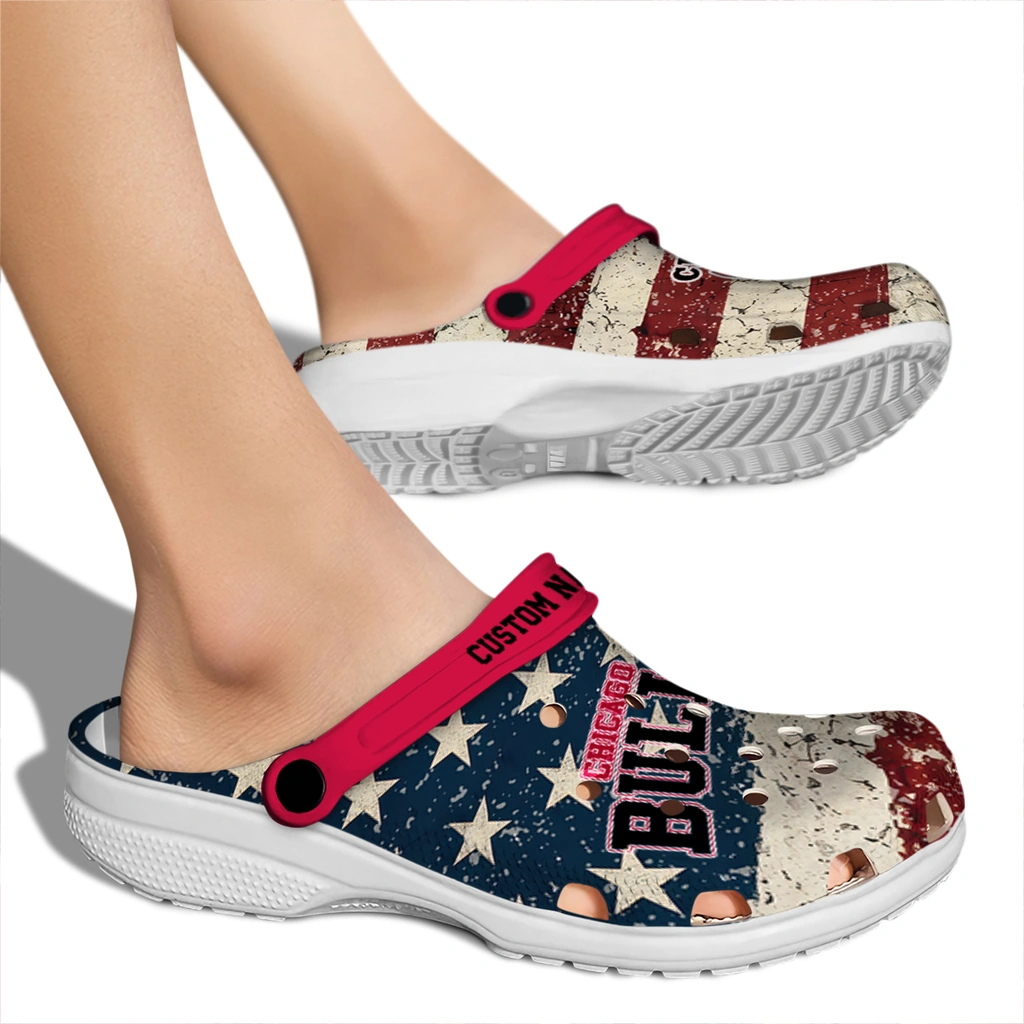 chicago-bulls-clog-personalized-distressed-stripes-red-blue-fashion-forward.webp