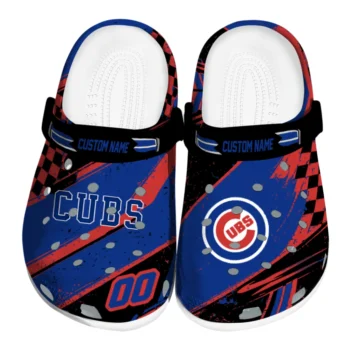 Chicago Cubs Clogs - Custom Circuit Geometry Blue Black