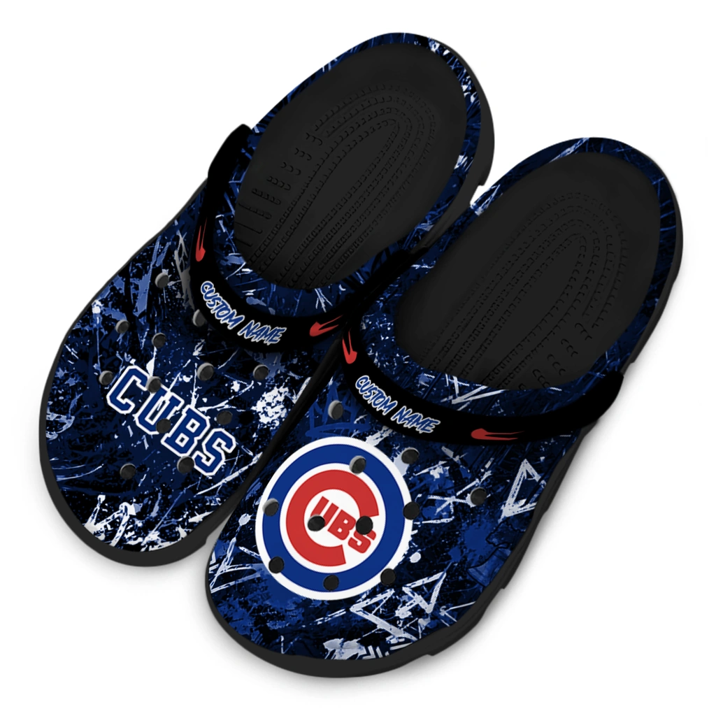 chicago-cubs-clog-personalized-graffiti-burst-blue-black-latest-model.webp