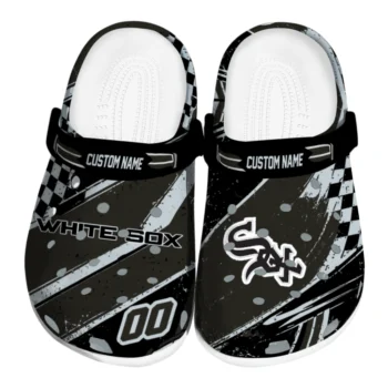 Chicago White Sox Clogs - Custom Checkered Streaks Black