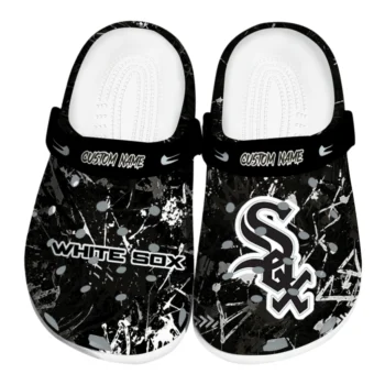 Chicago White Sox Clogs - Custom Graffiti Burst Black