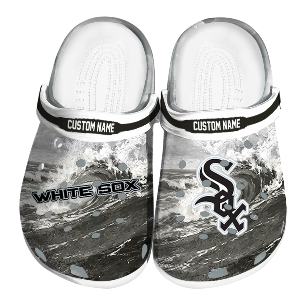 chicago-white-sox-clog-custom-wave-swirl-black-white-best-selling.webp chicago white sox clog custom wave swirl black white best selling