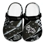Chicago White Sox Clogs – Custom Checkered Streaks Black 1