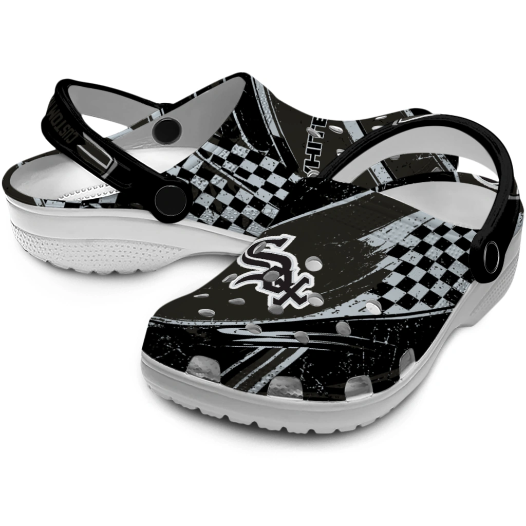 Chicago White Sox Clogs - Customized Circuit Geometry Black 3