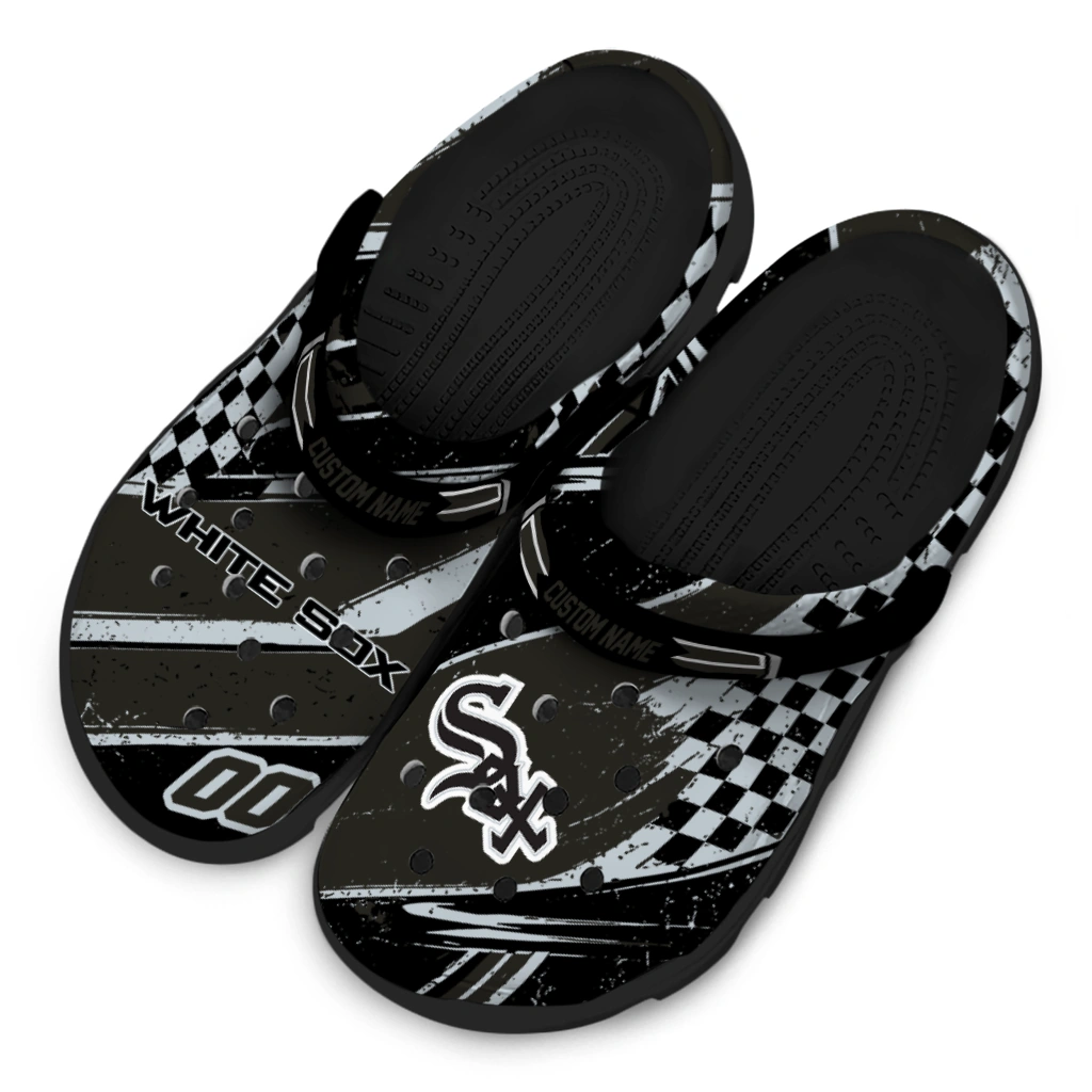 Chicago White Sox Clogs - Customized Circuit Geometry Black 4