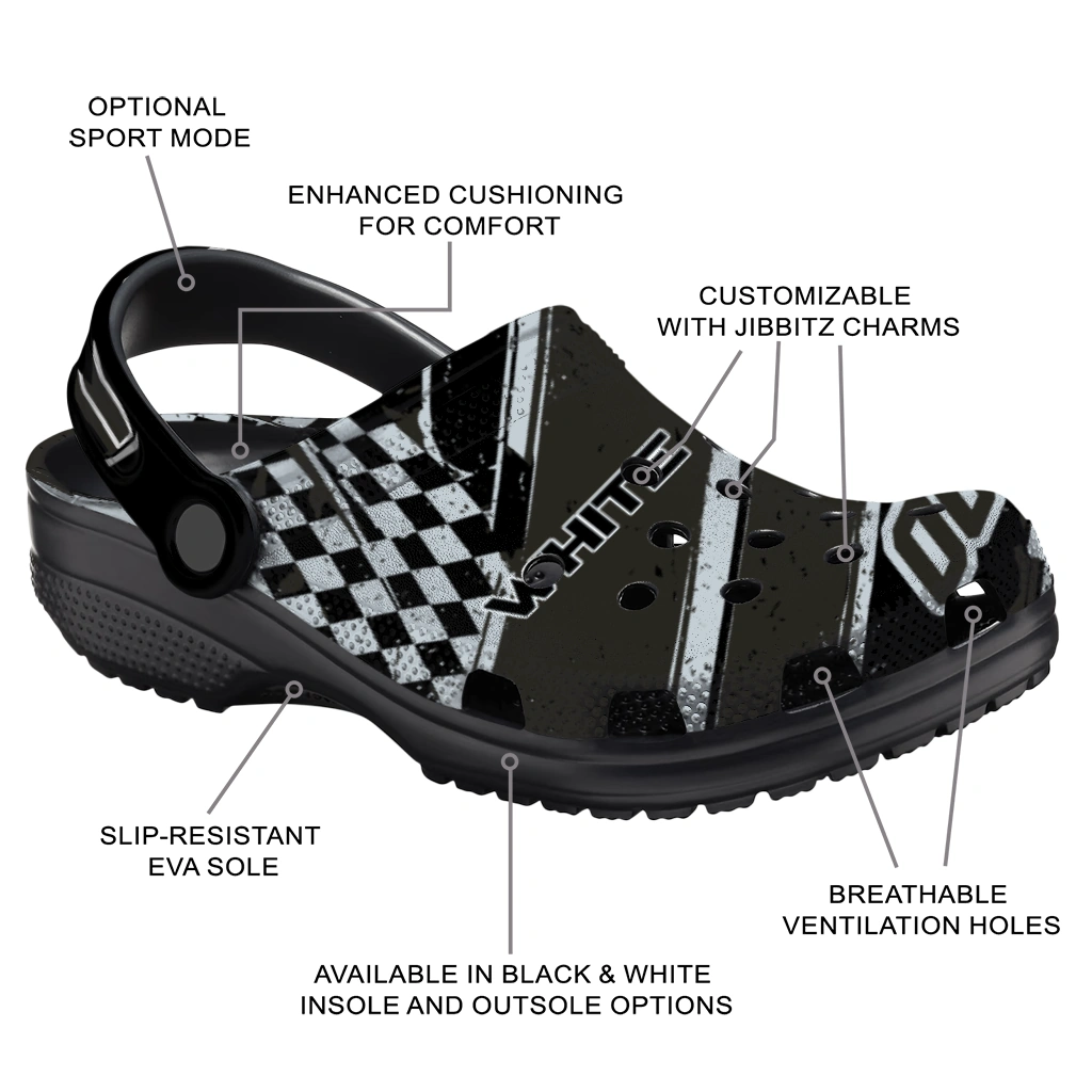 Chicago White Sox Clogs - Customized Circuit Geometry Black 5