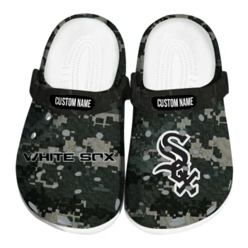 Chicago White Sox Clogs - Customized Digital Camo Black