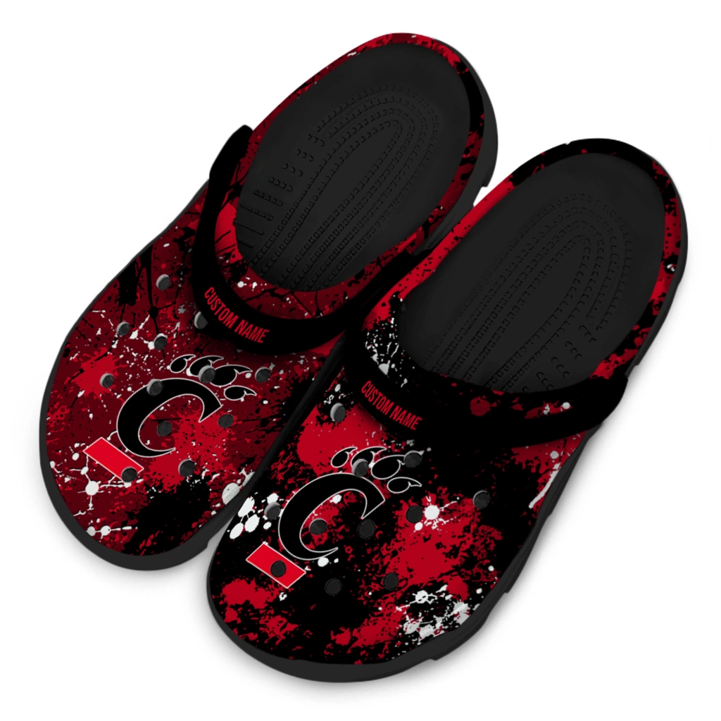 cincinnati-bearcats-clog-custom-splatter-splash-red-black-latest-model.webp