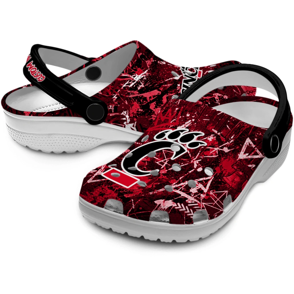 cincinnati-bearcats-clog-customized-graffiti-burst-red-black-high-quality.webp
