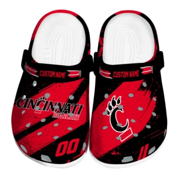 Cincinnati Bearcats Clogs - Personalized Circuit Geometry Red Black