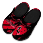Cincinnati Bearcats Clogs – Customized Checkered Streaks Red Black 1