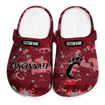 Cincinnati Bearcats Clogs - Personalized Digital Camo Red