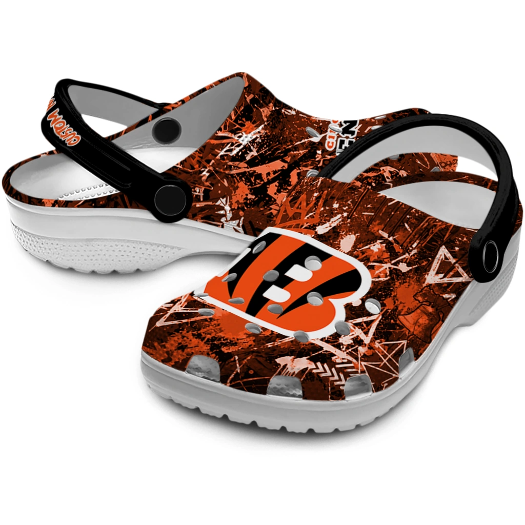 cincinnati-bengals-clog-customized-graffiti-burst-orange-black-high-quality.webp