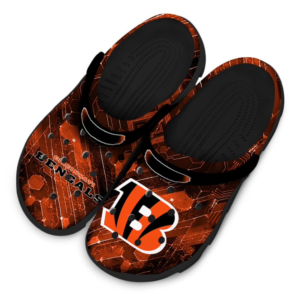 cincinnati-bengals-clog-personalized-circuit-geometry-orange-black-latest-model.webp