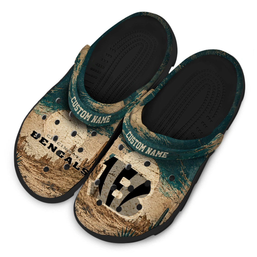 cincinnati-bengals-clog-personalized-cracked-landscape-fir-green-beige-latest-model.webp
