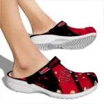 Cincinnati Reds Clogs – Customized Checkered Streaks Red Black 1