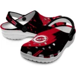 Cincinnati Reds Clogs – Customized Checkered Streaks Red Black 1