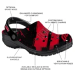Cincinnati Reds Clogs – Customized Checkered Streaks Red Black 1