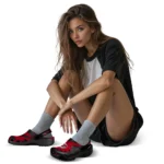 Cincinnati Reds Clogs – Customized Checkered Streaks Red Black 1